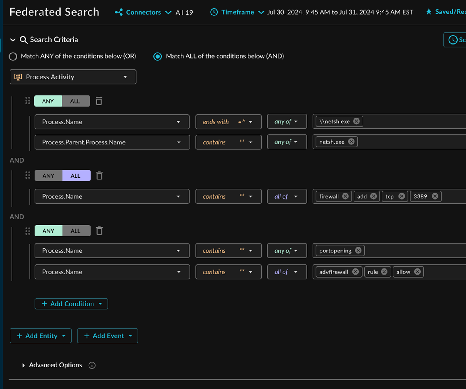 Query AI federated search query builder
