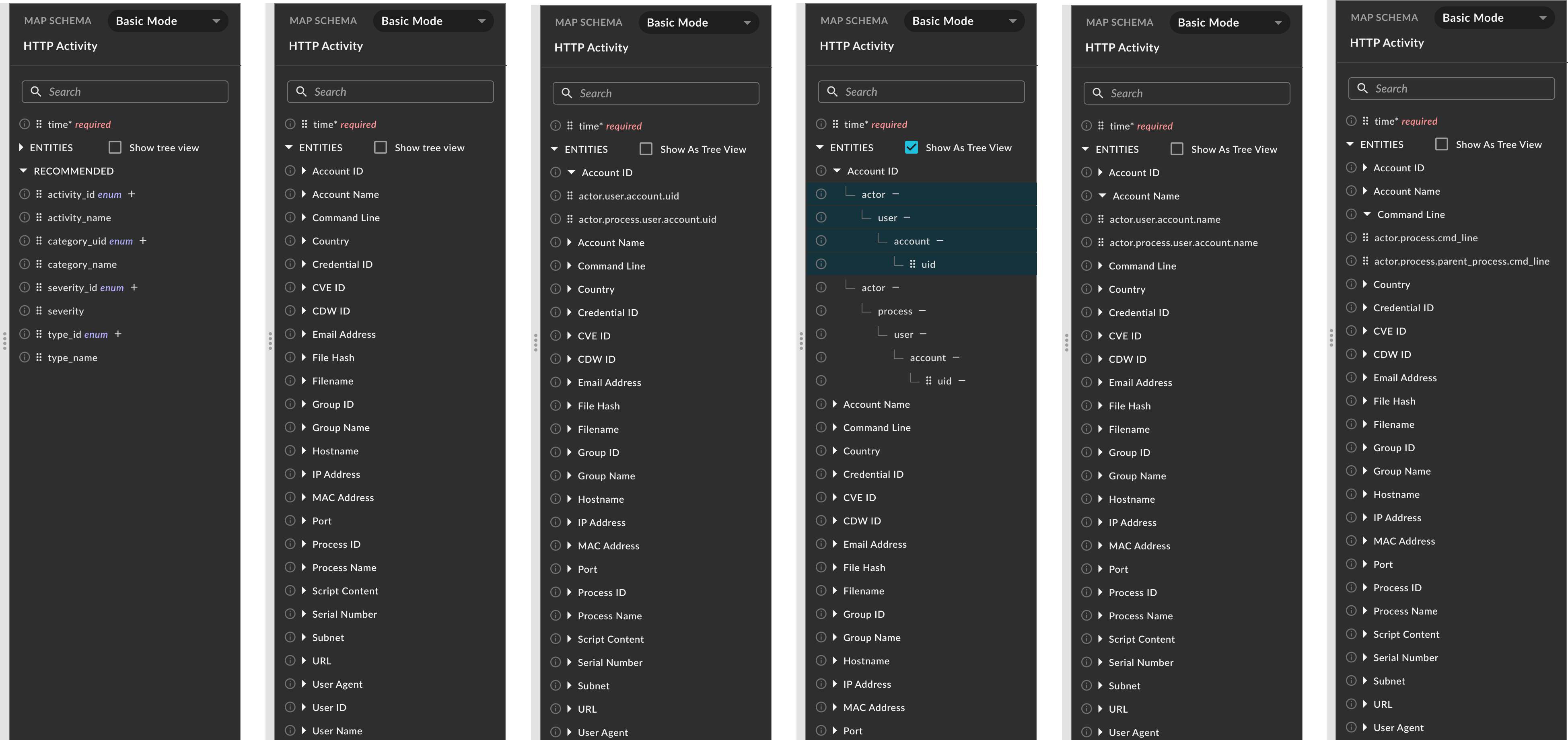 Basic mode connector configuration simplifying field mapping for quicker setup